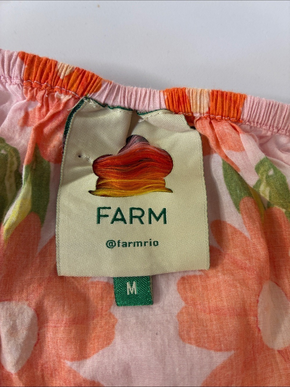 Farm Rio Papaya Salad Maxi Dress Pink Floral Button Front Back Bow M - Picture 11 of 12
